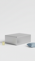 Soft silver coffee table with scratch-resistant top