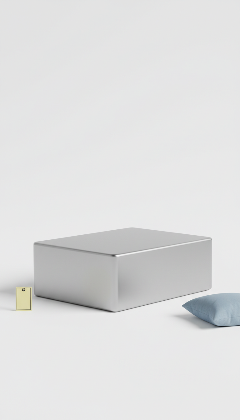 Soft silver coffee table with scratch-resistant top