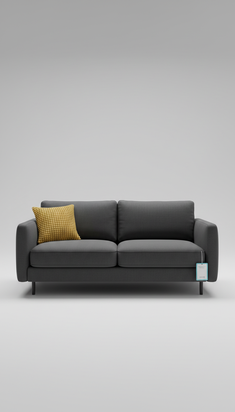 No-nonsense comfort sofa with easy-clean fabric