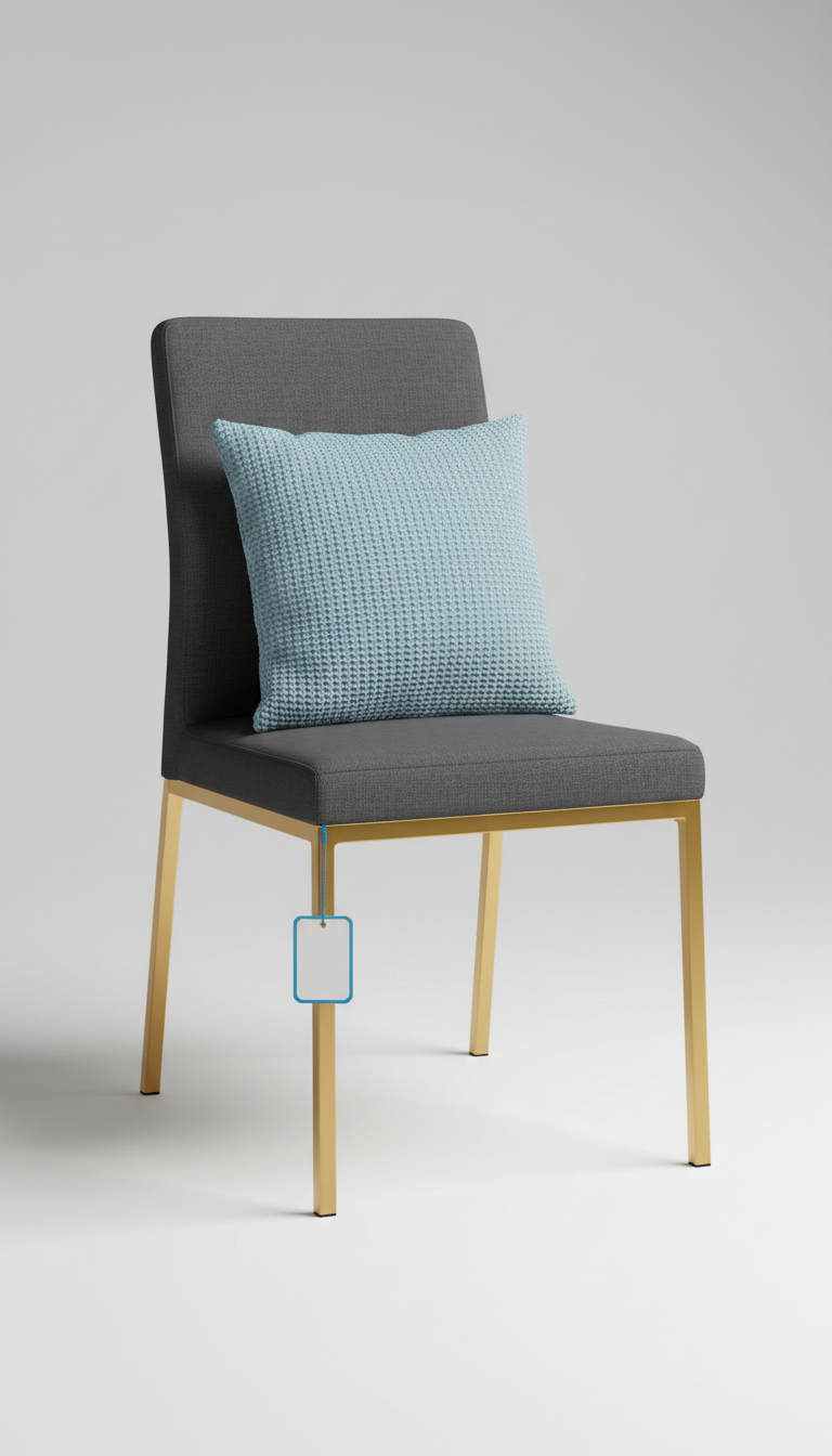 Value gold dining chair with stackable frame